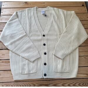 NEW John Blair Button Up Cardigan Sweater Size 2XL Men’s Cream